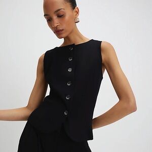 River Island Elegant Black Sleeveless Waistcoat Top